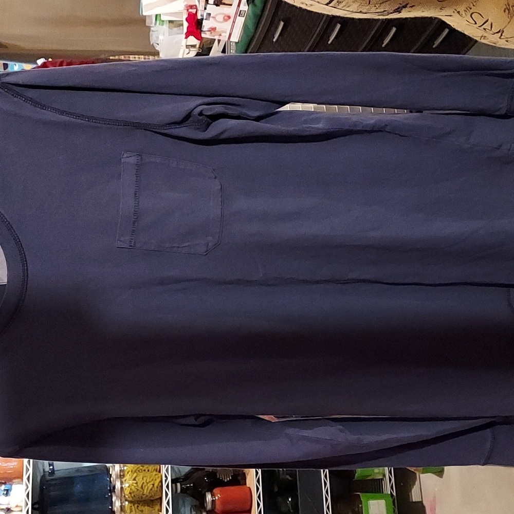 Classic Long-Sleeve Crewneck Pocket Tee - Deep Purple